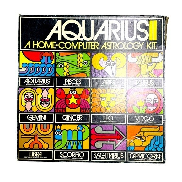 *ULTRA RARE* Vintage Aquarius Horoscope Kitsch Home Computer Astrology Kit 1970s - Picture 1 of 7